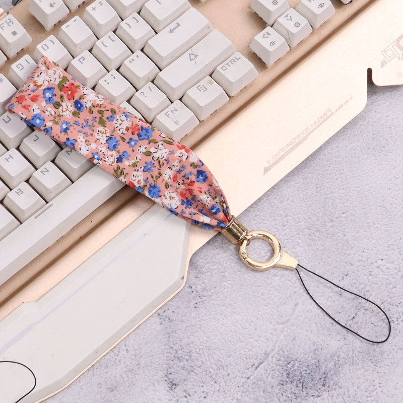 Cordón de tela para celular o multiusos Peonía rosa