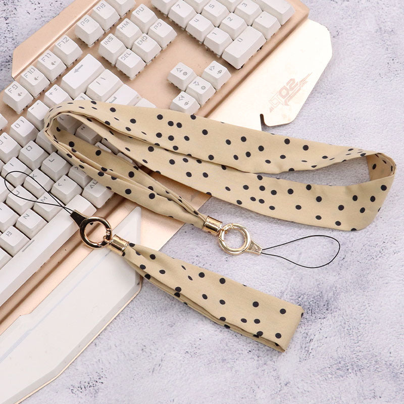 Cordón de tela para celular o multiusos punto beige