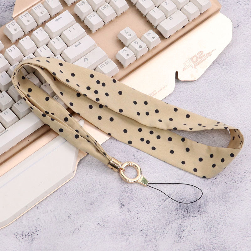 Cordón de tela para celular o multiusos punto beige